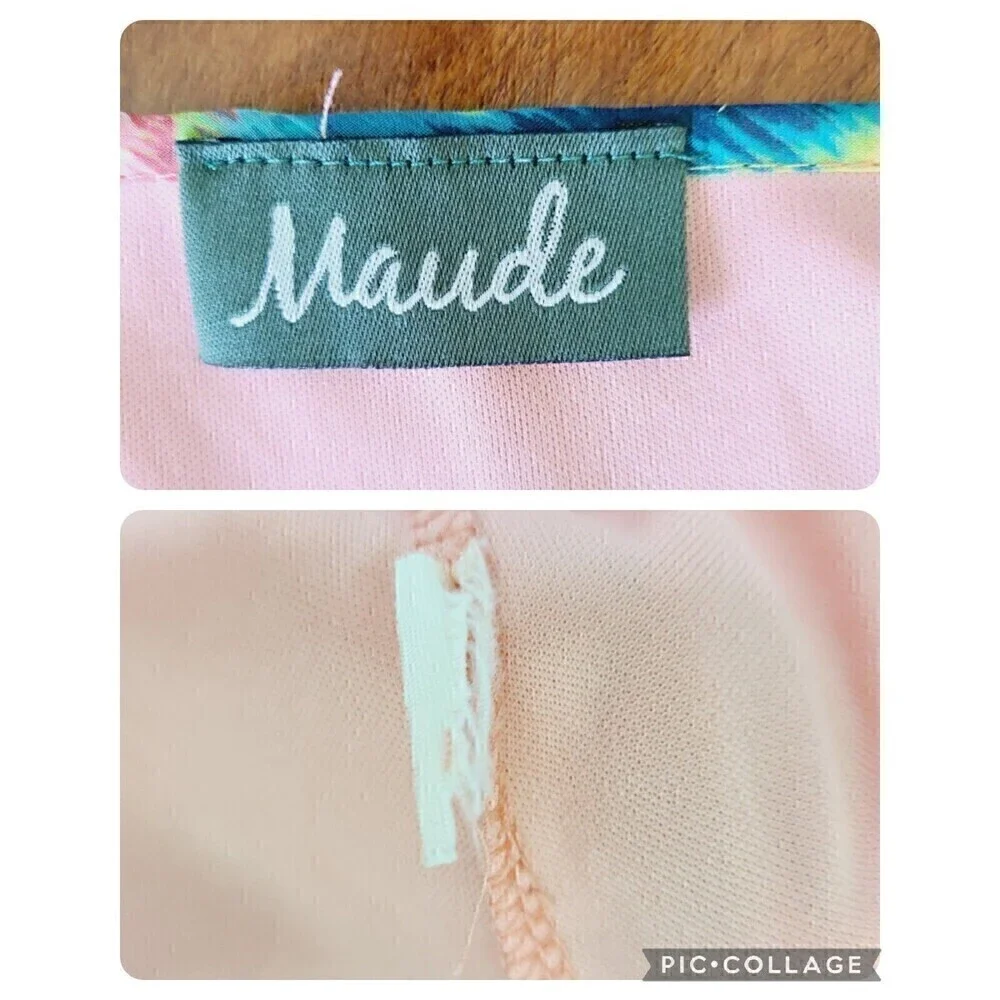 Anthropologie Maude Halter Dress Ruffles Elastic Waist Beach Colorful‎ Flaw - Picture 9 of 12